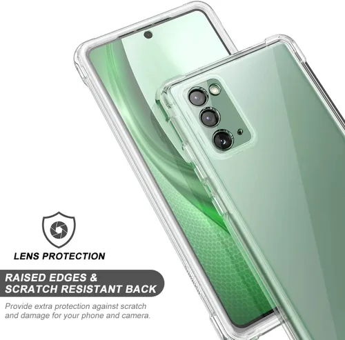Vista 4 de SURITCH Funda transparente para Samsung Galaxy Note 20 (solamente) de 6.7 pulgadas, [protector de pantalla integrado], protección de cuerpo