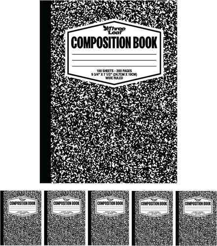 Vista 5 de three leaf Cuaderno de composición de 100 hojas con rayas universitarias de 9-3/4 x 7-1/2 pulgadas, paquete de 6, cuaderno de escritura diario