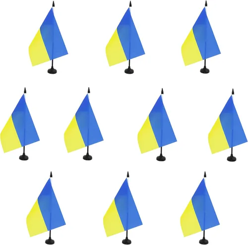 Vista 40 de AZ FLAG Aland Table Flag 4x6 in 100D Polyester Plastic Base Indoor use Finnish 15x10 cm desk flag stitched finish with reinforced edges with