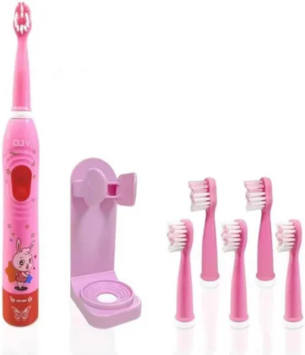 Vista 11 de OJV 8620 Cepillos de dientes eléctricos musicales para niños, 3 modos de temporizador de 2 minutos, 6 cerdas recargables de energía inteligente, Azul