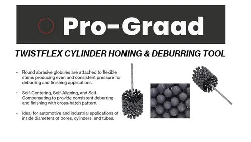 Vista 3 de Cilindro TwistFlex de carburo de silicio 240 de 4-1/8" para orificios de 3.9 "- 4.15" Flexible cylinder hone for honing, deburring and cross-hatch