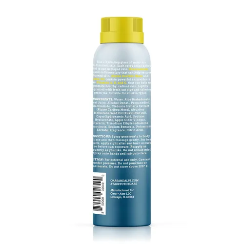 Vista 7 de Oars + Alps Spray After Sun Care con aloe vera, aceite de kukui y aroma de niacinamida y té verde para refrescar naturalmente la piel, hidratante
