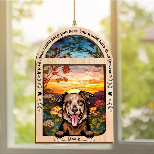 Vista 179 de LOVELYPOD Adorno de Navidad personalizado de sabueso afgano, atrapasoles con nombre, regalos de pérdida de mascotas, regalos para amantes