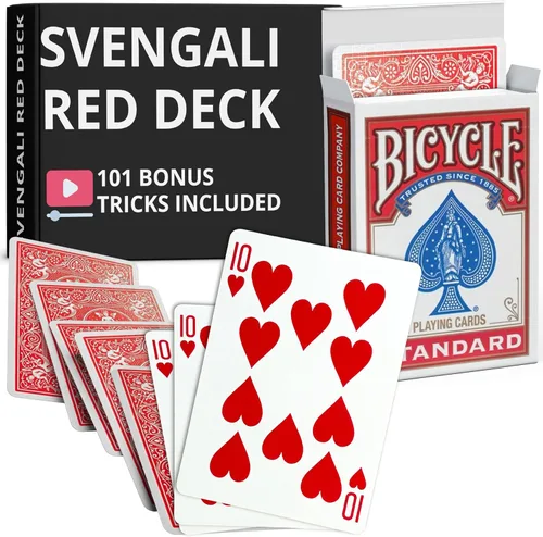 Vista 10 de Ted's Sterling Magic Precision Red Rider Back Bicycle Mazo Svengali con Instrucciones para 100+ Trucos (2 de Tréboles)