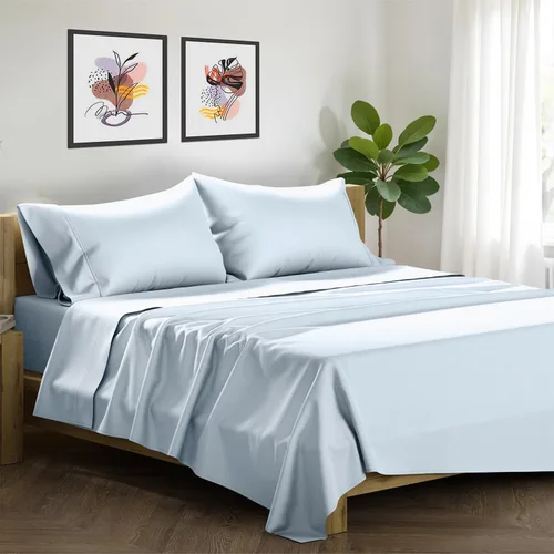 Vista 14 de XOOX Linen Juego de 4 fundas de almohada de algodón egipcio, tamaño Queen, fundas de almohada de lujo de 1500 hilos de alto tamaño estándar