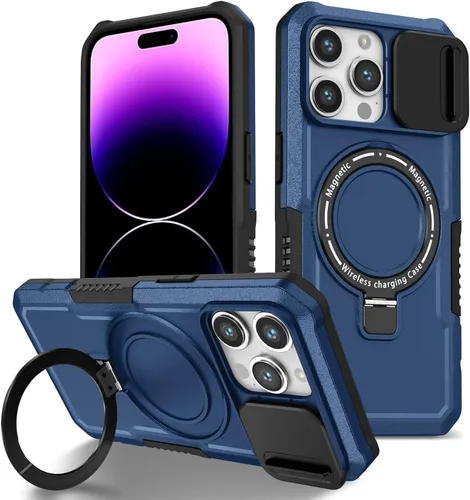 Vista 40 de Funda magnética para iPhone 11, soporte de anillo con ventana corrediza, funda protectora mate a prueba de golpes para iPhone 11 6.1, fundas