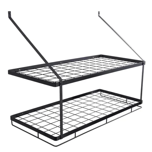 Vista 11 de VEVOR Estante para ollas montado en la pared, estante para colgar ollas y sartenes de 30 pulgadas, colgador de ollas y sartenes con 12 ganchos en S