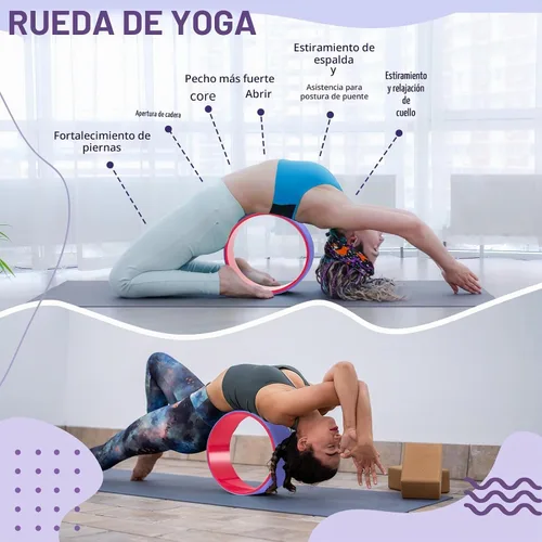 Vista 3 de Simgoing Juego de 3 ruedas de yoga ABS de 660 libras de rodillo de espuma para dolor de espalda y estiramiento de la rueda trasera para masaje