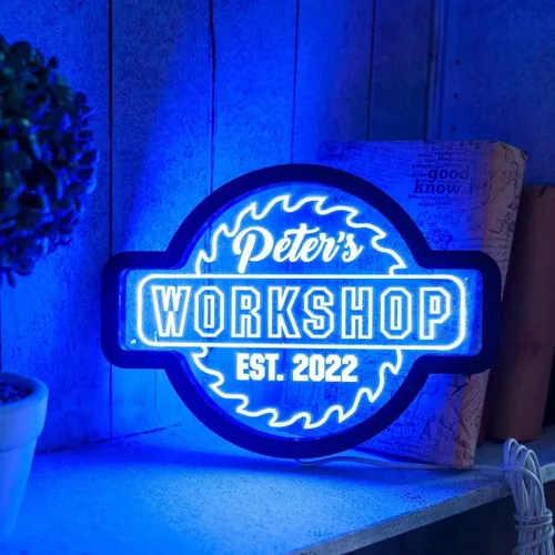Vista 8 de Letrero de neón de garaje personalizado, Letrero LED de garaje, Luces LED de garaje, Letrero de luz de garaje personalizado, Letrero de madera
