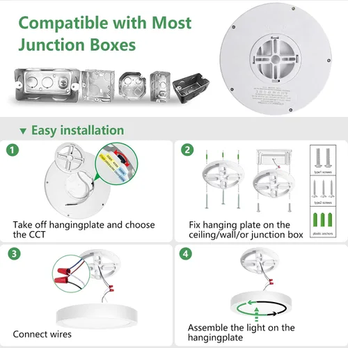 Vista 6 de Lámpara de techo empotrada LED blanca de 7 pulgadas, 2 unidades, 12 W, 1080 Blanco