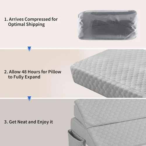 Vista 7 de EUHAMS Almohada de Cuña para Cama Tamaño Twin - Relleno de Hueco de Cama Cuña de Colchón Almohada de Cabecera - Llena el Hueco (0-7") Entre