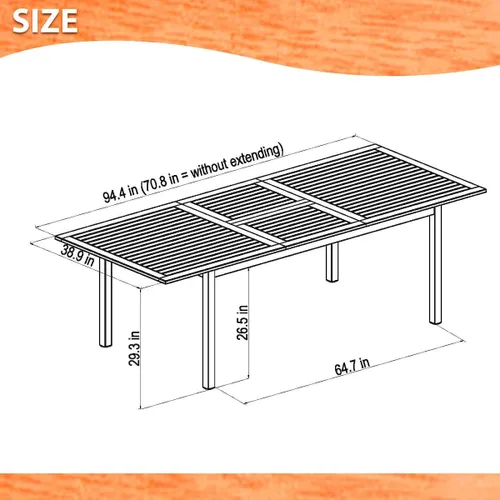 Vista 7 de Amazonia - Juego de comedor ovalado Arizona, mesa extensible, muebles para exteriores (7 piezas)