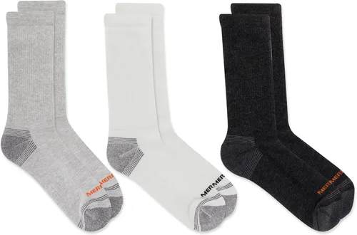 Vista 3 de Merrell Men's and Women's Recycled Everyday Half Cushion Socks-3 Pair Pack-Repreve Hiking Arch Support and Breathable Mesh