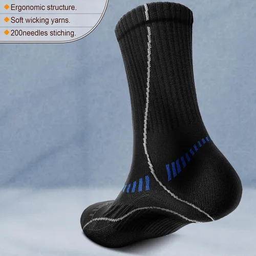 Vista 2 de BULLIANT Calcetines deportivos para hombre, 6 pares, calcetines atléticos acolchados para hombres al aire libre para correr, soporte de compresión