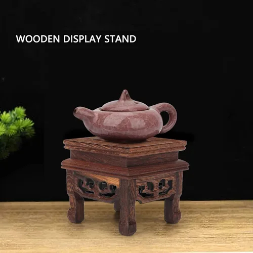 Vista 3 de Mini soporte de exhibición de taburete de madera de estilo chino, estante de exhibición de macetas de jardín, soporte decorativo para elevador