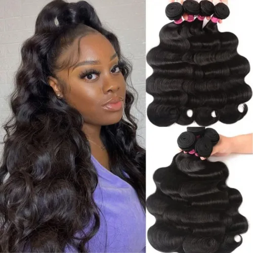 Vista 6 de Beauty Forever 3 extensiones de cabello ondulado indio, 100% sin procesar, cabello humano virgen, teje color natural, 3.35-3.53 oz/pieza (8 10 12)