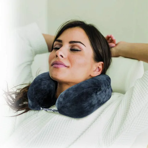 Vista 6 de Escape Premium Memory Foam Travel Neck Pillow - Negro