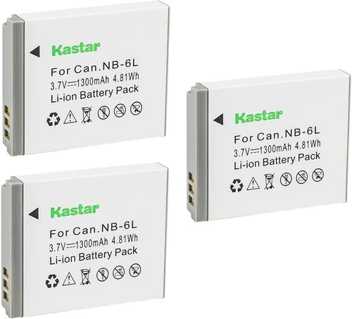 Vista 5 de Kastar Paquete de 1 batería NB-6L de 3,7 V 1300 mAh de repuesto para Canon PowerShot SX260 HS, PowerShot SX270 HS, PowerShot SX280 HS, PowerShot