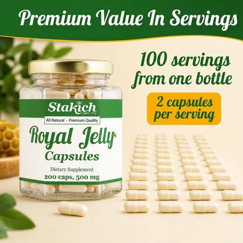 Vista 7 de Stakich Cápsulas de 500 mg (cápsulas de gelatina real de 500 mg (200 unidades)