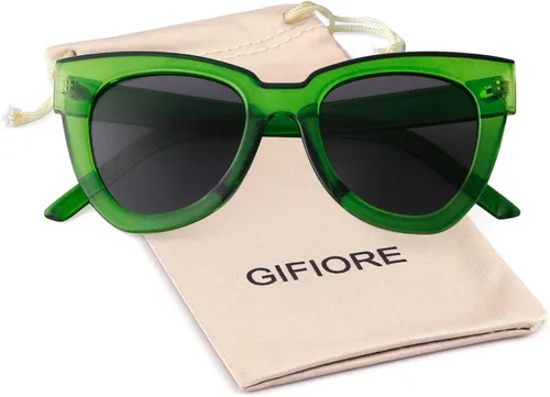 Vista 5 de GIFIORE Gafas de sol cuadradas de gran tamaño para mujer de los años 70 estilo retro de moda de Sol negro