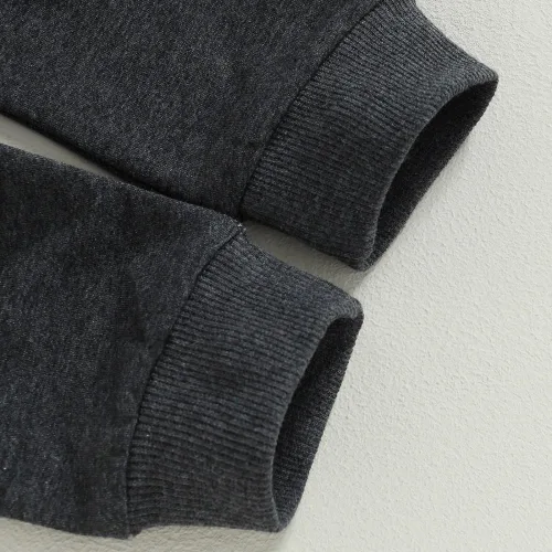 Vista 7 de Conjunto de 2 piezas de sudadera de manga larga con cuello redondo y pantalones deportivos para bebé niño