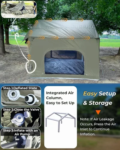 Vista 2 de Tienda de campaña inflable, diseño de lujo de Glamping con tragaluz, tela de Oxford
