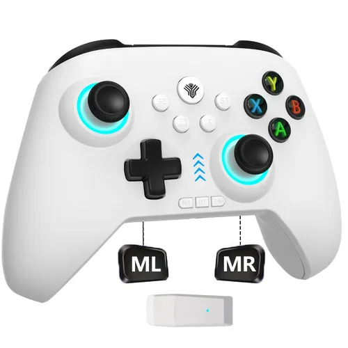 Vista 8 de 2.4G Wireless PC Controller with RGB Lighting/Programming Keys/Hall Joysticks/Hall Triggers/Vibrations,Three-Mode Switch Controller,Plug and Play