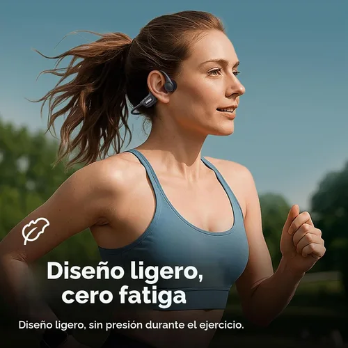 Vista 6 de Auriculares de conducción ósea, auriculares de oreja abierta Bluetooth 5.4 con micrófono, 8 horas de reproducción, auriculares de conducción ósea