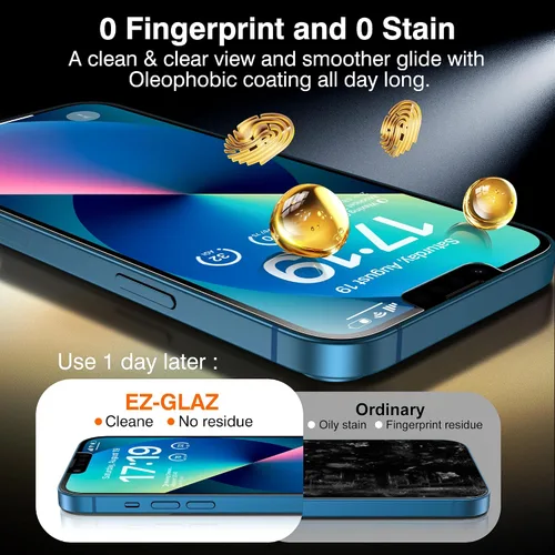 Vista 8 de EZ-GLAZ - Paquete de 4 + 2 protectores de pantalla de privacidad para iPhone 13 [6.1 pulgadas] con protector de lente de cámara
