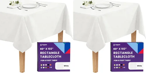 Vista 126 de Gee Di Moda - Mantel rectangular de 60 x 84 pulgadas – Mantel rectangular de poliéster lavable para mesa de 5 pies