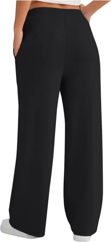 Vista 7 de Gumipy AirEssentials - Pantalones deportivos de pierna ancha para mujer, pantalones de pierna ancha para otoño, holgados, acampanados, cintura alta