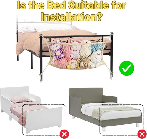 Vista 7 de Red de almacenamiento de animales de peluche para niños, red organizadora de juguetes de noche, almacena cuidadosamente tus animales de peluche, red