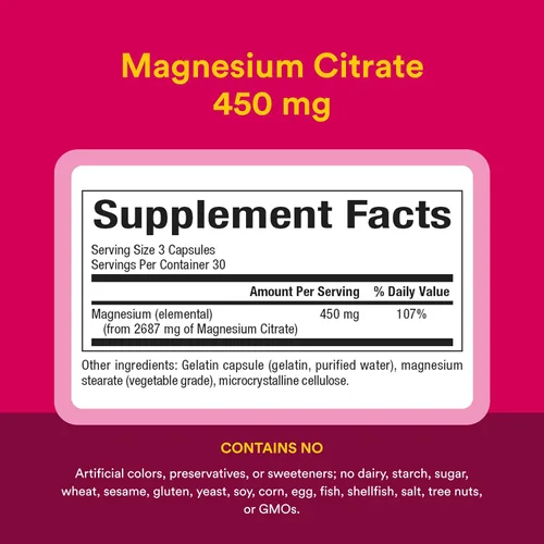 Vista 4 de Natural Factors Citrato de magnesio – Suplemento diario para apoyo a la salud muscular y cardíaca – Suplemento de magnesio ayuda a huesos y dientes