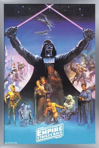Vista 9 de Trends International Star Wars: The Empire Strikes Back 40th - Póster de pared de Darth Vader, 14.725 x 22.375 pulgadas, versión enmarcada de madera