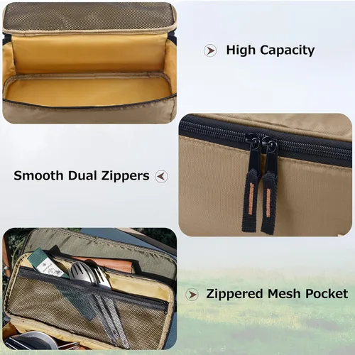 Vista 3 de Azarxis Camping Travel Cooking Utensils Organizer Bag Cookware Storage Bag Portable Small Stuff Case for Storing Flatware Cutlery Digital
