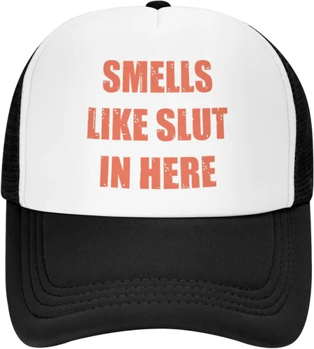 Vista 2 de Smells Like Slut in HERE - Gorra de béisbol divertida ajustable para camionero, sombrero deportivo, para hombres y mujeres, regalo divertido