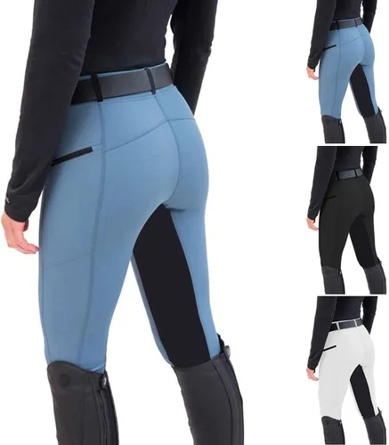 Vista 3 de Pantalones ecuestres para mujer, pantalones de equitación, pantalones de ejercicio, cintura alta, leggings deportivos, entrenamiento, gimnasio, yoga