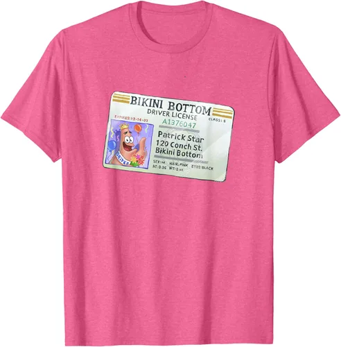 Vista 35 de SpongeBob SquarePants Camiseta con logotipo de Patrick Star Driver License King, Negro