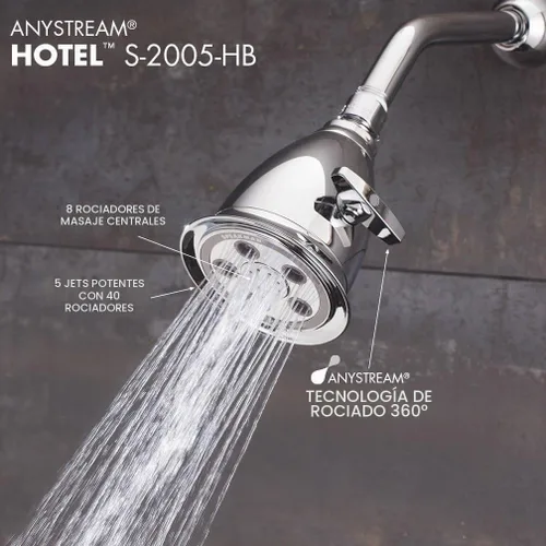 Vista 3 de Speakman S-2005-HB-BC Hotel Anystream - Cabezal de ducha ajustable de alta presión, 2,5 GPM, cromo cepillado