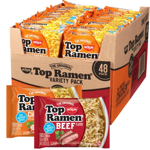 Vista 11 de Nissin Top Ramen - Sopa de fideos, salsa de soja, 3 onzas (paquete de 24)
