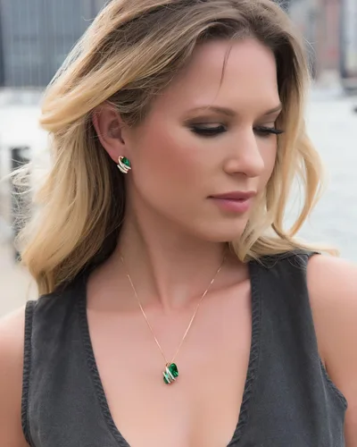 Vista 4 de Leafael - Aretes de piedra de piedra de forma focal con cristales de Swarovski, chapados en oro rosa de 18 quilates, tono plateado, níquel plomo