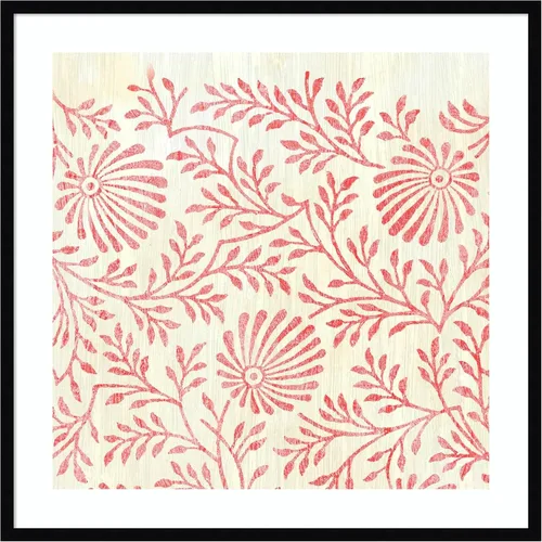 Vista 10 de Amanti Art Lienzo decorativo para pared enmarcado de 24 x 24 pulgadas, patrones desgastados en rojo VII por June Erica Vess, arte de pared