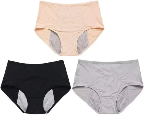 Vista 7 de Leakproof Ladies Underwear - Leakproof Panties for Over 60#s with Incontinence 3Pcs Plus