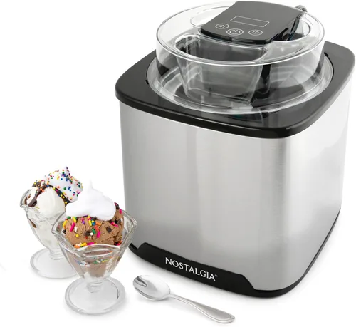 Vista 9 de Nostalgia Máquina Eléctrica para Hacer Helado - Máquina de Helado Suave al Estilo Antiguo Prepara Yogur Congelado o Gelato en Minutos - Divertido