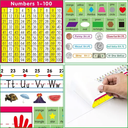 Vista 4 de Fancy Land Placas de identificación de referencia de escritorio Placas de identificación de manuscrito Paquete de 36, autoadhesivos, estudiantes