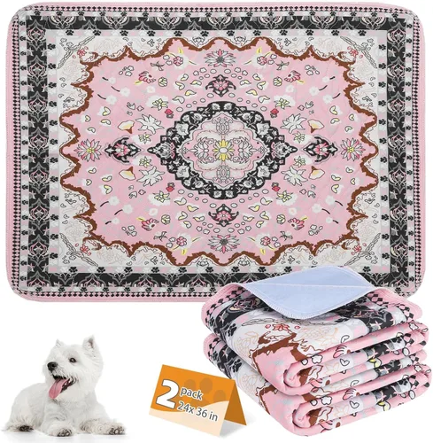 Vista 32 de KOOLTAIL Almohadillas lavables para orina de perros, paquete de 2 almohadillas de entrenamiento súper absorbentes reutilizables impermeables