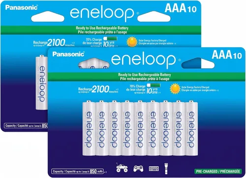 Vista 7 de Eneloop Panasonic BK-4MCCA10FA AAA 2100 Ciclo Ni-MH Baterías recargables precargadas, paquete de 10