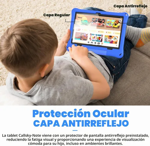 Vista 3 de CALLSKY-NOTE Tableta para niños, tableta Android 15 para niños de 10 pulgadas Octa-Core, 12GB+64GB+2TB almacenamiento expandible, funda EVA, control