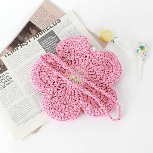Vista 3 de Minache Bolso bandolera de moda para niñas pequeñas, bolso bandolera de ganchillo para niñas pequeñas