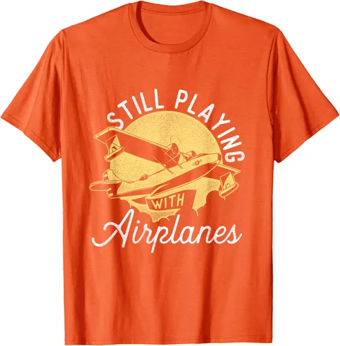 Vista 68 de Still Playing With Airplanes - Camiseta de control remoto RC Avión Piloto, Negro